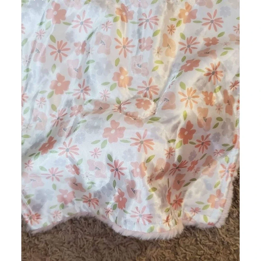 Parents Choice Baby Elephant Lovey Security Blanket Pink Plush Floral‎ Satin Toy